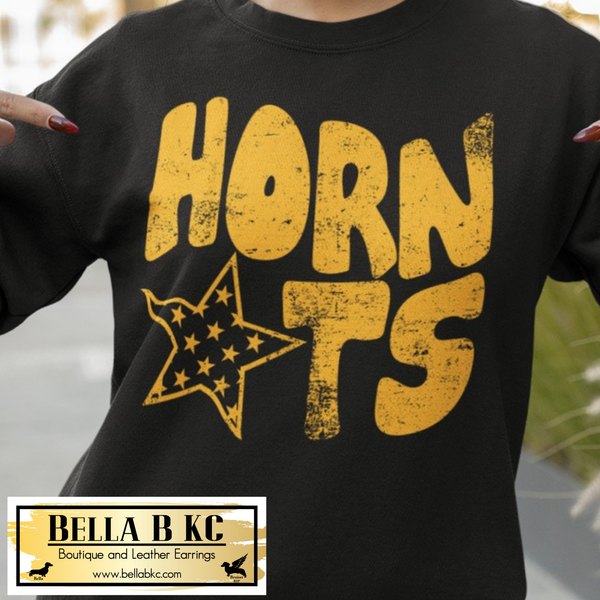 Hornets Big Bold - Yellow Print - Tee or Sweatshirt