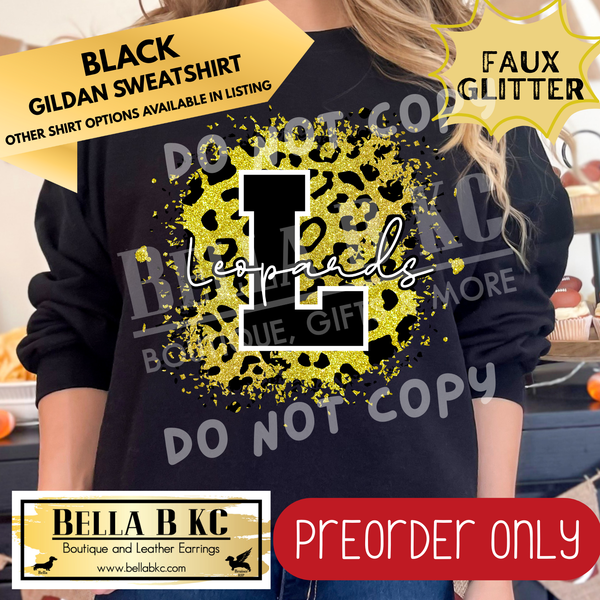 **PREORDER ONLY** Leopards FAUX Leopard Glitter - Tee or Sweatshirt - 1 Week Turn Around from Date of Order