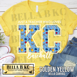Kansas City Baseball Just a Teacher who Loves KC Baseball V2 Tee or Sweatshirt