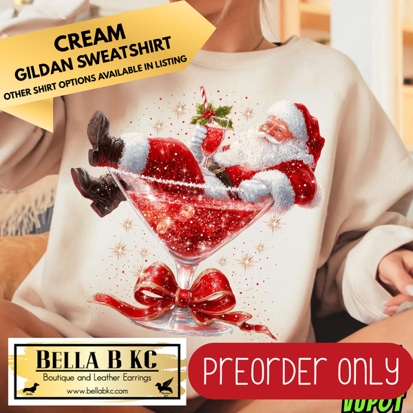 **PREORDER ONLY** Christmas - Martini Santa - Multiple Shirt Options - 1 week turnaround time