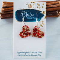 Acrylic - Petite Chunky Glitter Heart Dangles