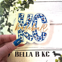 KC Baseball Leopard KC Waterproof Vinyl Sticker