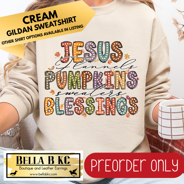 **PREORDER ONLY** Fall - Jesus Pumpkins Blessings #6 - Tee or Sweatshirt - 1 Week Turn Around from Date of Order