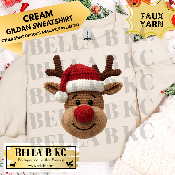 Christmas - Reindeer *FAUX YARN* - Multiple Shirt Options