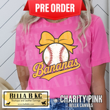 **PREORDER ONLY 1 WEEK TAT** Bananas Baseball Coquette Bow Tee or Sweatshirt