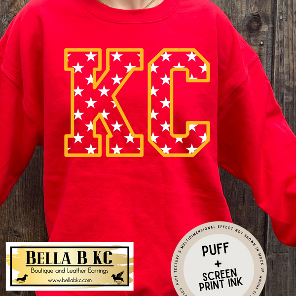 Kansas City Football Multi-Dimensional PUFF KC Tee or Sweatshirt