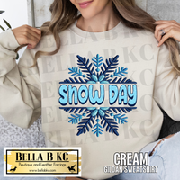 Winter - Snow Day Snow Flake *FAUX* Embroidery Tee or Sweatshirt