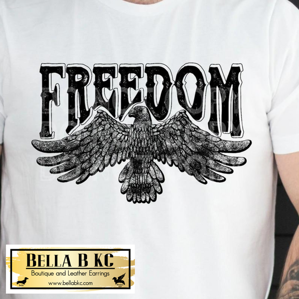 Patriotic - Freedom Eagle Black Print Tee