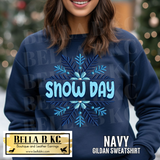 Winter - Snow Day Snow Flake *FAUX* Embroidery Tee or Sweatshirt