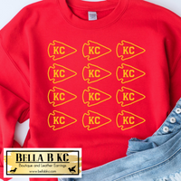 Kansas City Football Multi KC Arrowhead Tee or Sweatshirt