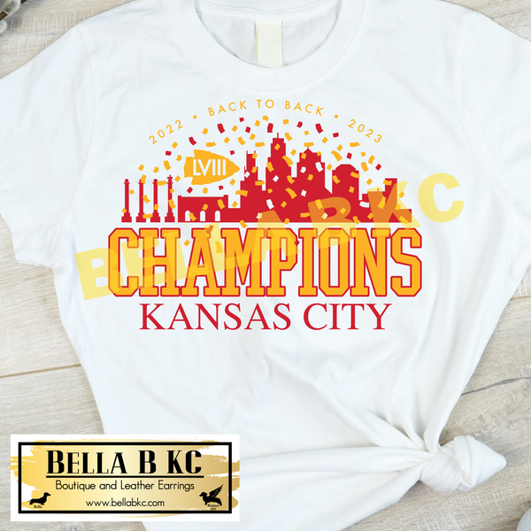 Kansas City Football Champs Confetti Tee or Sweatshirt