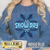 Winter - Snow Day Snow Flake *FAUX* Embroidery Tee or Sweatshirt