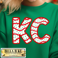 Christmas - Kansas City KC Christmas Cake Faux Embroidery Tee or Sweatshirt