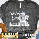 Kansas City KC Baseball Outline Tee or Sweatshirt
