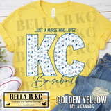 Kansas City Baseball Just a NURSE who Loves KC Baseball Tee or Sweatshirt