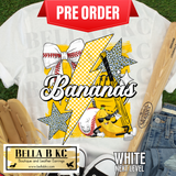 **PREORDER ONLY 1 WEEK TAT** Go Bananas Baseball Bow Coquette Tee or Sweatshirt