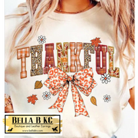 Fall - Thankful Bow Coquette *GLITTER INFUSED PRINT* Tee or Sweatshirt