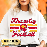 Kansas City Football Helmet Grunge Tee or Sweatshirt