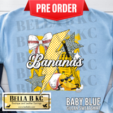**PREORDER ONLY 1 WEEK TAT** Go Bananas Baseball Bow Coquette Tee or Sweatshirt