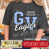 **PREORDER ONLY** Grain Valley Eagles GV Checkered - Tee or Sweatshirt - 1 Week Turn Around from Date of Order