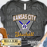 Kansas City Baseball Crossed Bats Triangle Tee or Sweatshirt