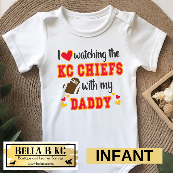 **PREORDER** INFANT Kansas City Football I Love Watching with my Daddy Onesie