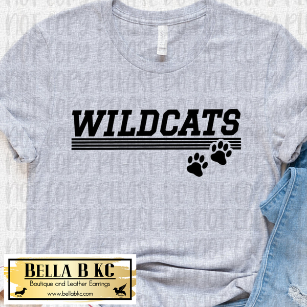 Wildcats Retro - Black Print - Tee or Sweatshirt