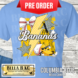 **PREORDER ONLY 1 WEEK TAT** Go Bananas Baseball Bow Coquette Tee or Sweatshirt