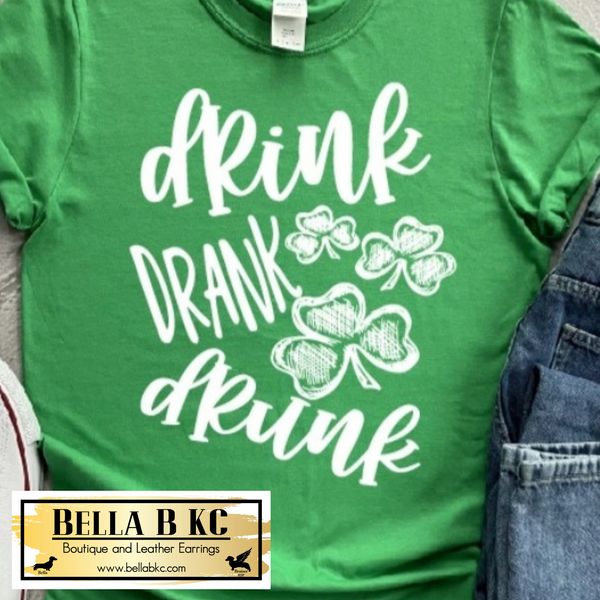 St. Patrick's Day Drink Drank Drunk on Green Tee