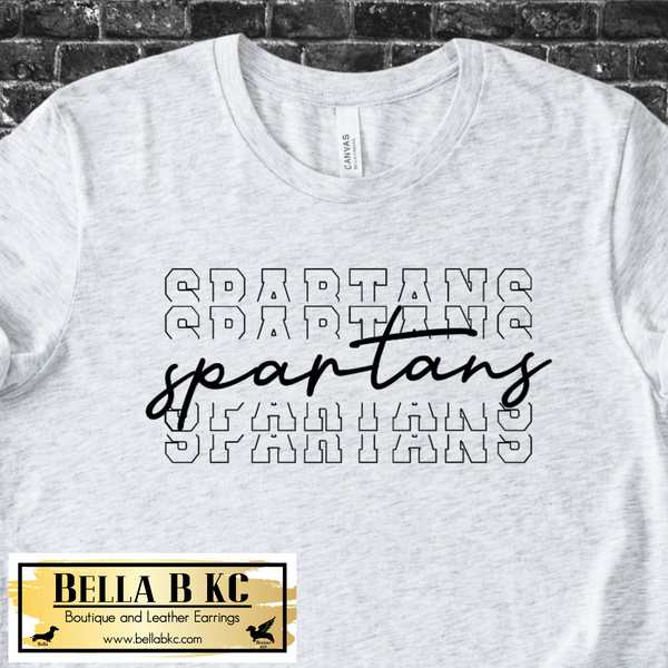 Spartans Repeat - Black Print - Tee or Sweatshirt