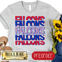 **PREORDER** Falcons Leopard Repeat Tee or Sweatshirt