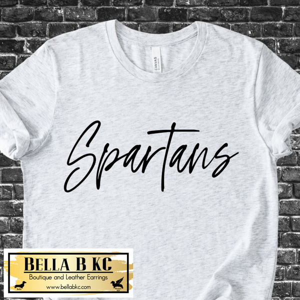 Spartans Script - Black Print - Tee or Sweatshirt