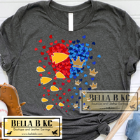 Kansas City Football & Baseball Falling Hearts Tee or Sweatshirt