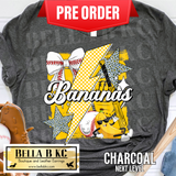 **PREORDER ONLY 1 WEEK TAT** Go Bananas Baseball Bow Coquette Tee or Sweatshirt