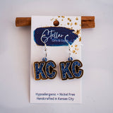 Kansas City Baseball Petite KC Letter Dangles
