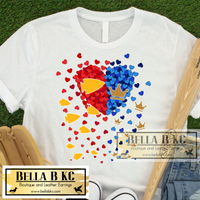 Kansas City Football & Baseball Falling Hearts Tee or Sweatshirt
