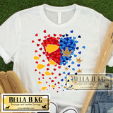 Kansas City Football & Baseball Falling Hearts Tee or Sweatshirt