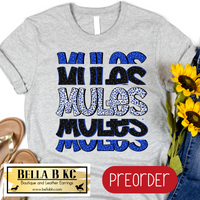 **PREORDER** Mules (BLUE) Leopard Repeat Tee or Sweatshirt