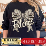 **PREORDER ONLY** Falcons Camo Coquette Bow - Tee or Sweatshirt - 1 Week Turn Around from Date of Order