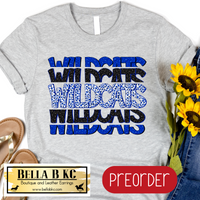 **PREORDER** Wildcats (Blue) Leopard Repeat Tee or Sweatshirt