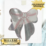 Baseball Bow - Metallic Holographic Spangle Tee or Sweatshirt