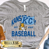 Kansas City Baseball Lion with Flag Tee or Sweatshirt