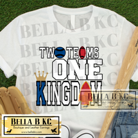 Kansas City Football & Baseball Two Teams One Kingdom KC Tee or Sweatshirt