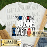 Kansas City Football & Baseball Two Teams One Kingdom KC Tee or Sweatshirt