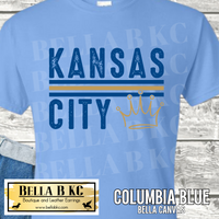Kansas City Baseball Striped Tee or Sweatshirt