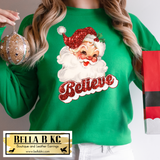 Christmas - Red Believe Santa Tee or Sweatshirt