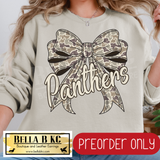 **PREORDER ONLY** Panthers Camo Coquette Bow - Tee or Sweatshirt - 1 Week Turn Around from Date of Order