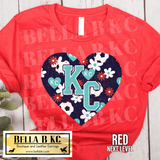 Kansas City Women's Soccer Floral KC Heart Tee or Sweatshirt