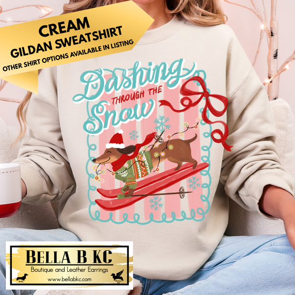 Christmas - Dashing Through the Snow Dachshund - Multiple Shirt Options