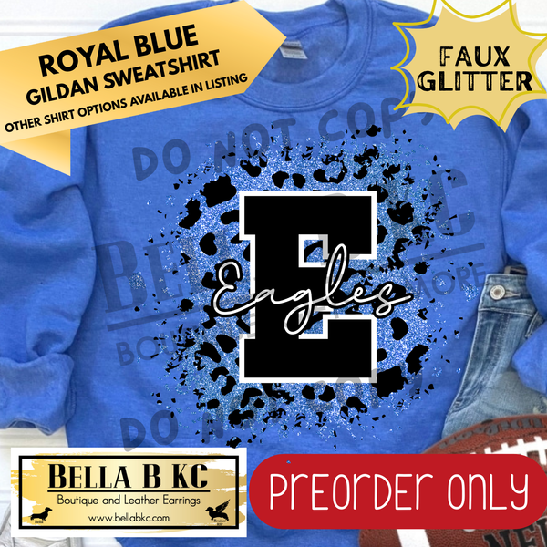 **PREORDER ONLY** Eagles FAUX Leopard Glitter - Tee or Sweatshirt - 1 Week Turn Around from Date of Order